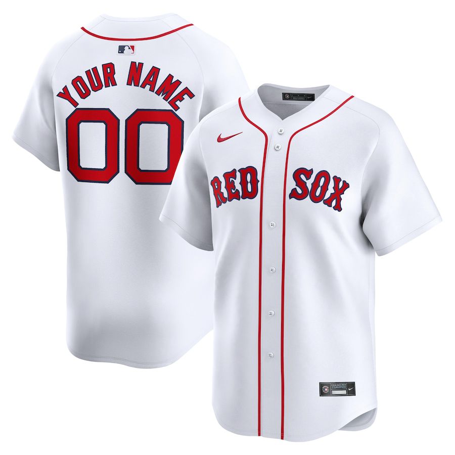 Men Boston Red Sox Nike White Home Limited Custom MLB Jersey